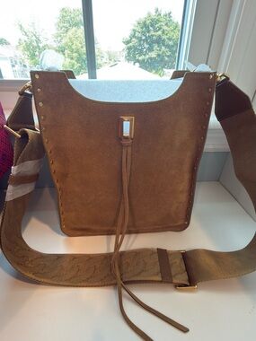 NWT Rebecca Minkoff Darren Suede Crossbody Bag Honey Suede